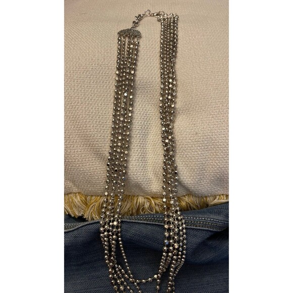 Multi layered silver  necklace - Picture 3 of 7